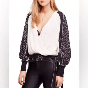 Free People Auxton Mixed-Media Top Thermal Size Small